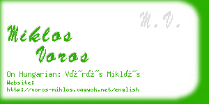 miklos voros business card